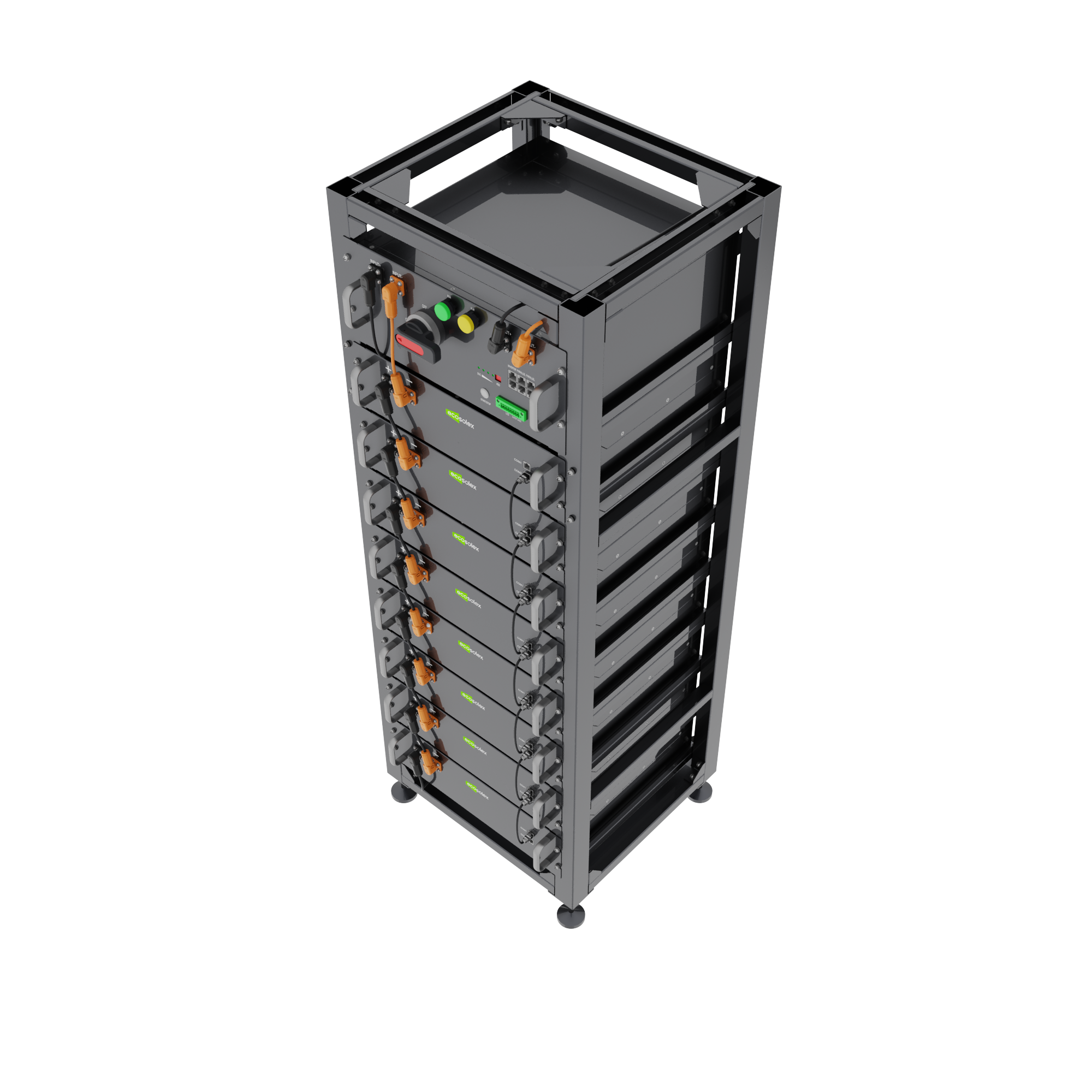 Three-quarter top view of ESR-H5000 LiFePO4 energy storage battery