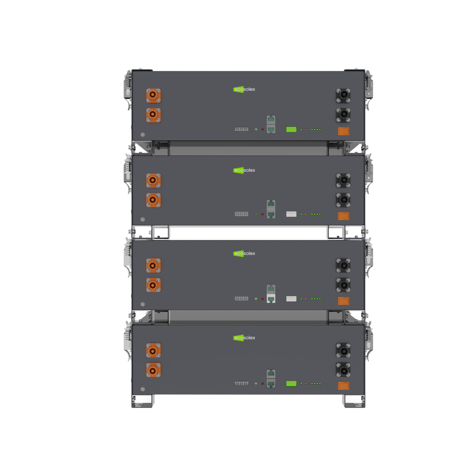 Front view of ESR-L5000 LiFePO4 server rack battery