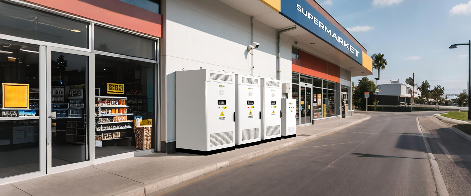 ESC-L215 all-in-one BESS applied in a supermarket scenario