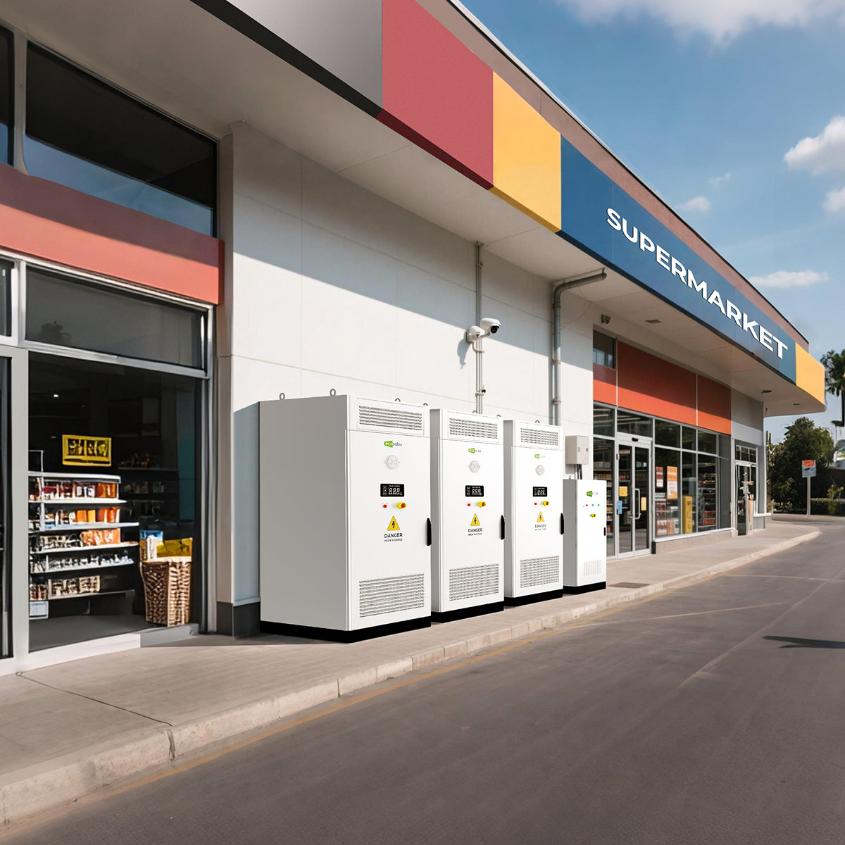 ESC-L215 all-in-one BESS applied in a supermarket scenario